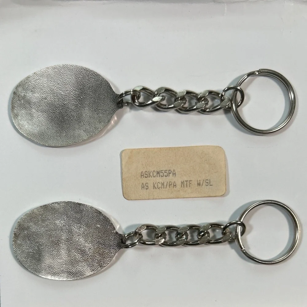Pennsylvania Keychain Silver Tone Souvenir State Seal Keystone Key VTG Y2K Auto